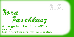 nora paschkusz business card